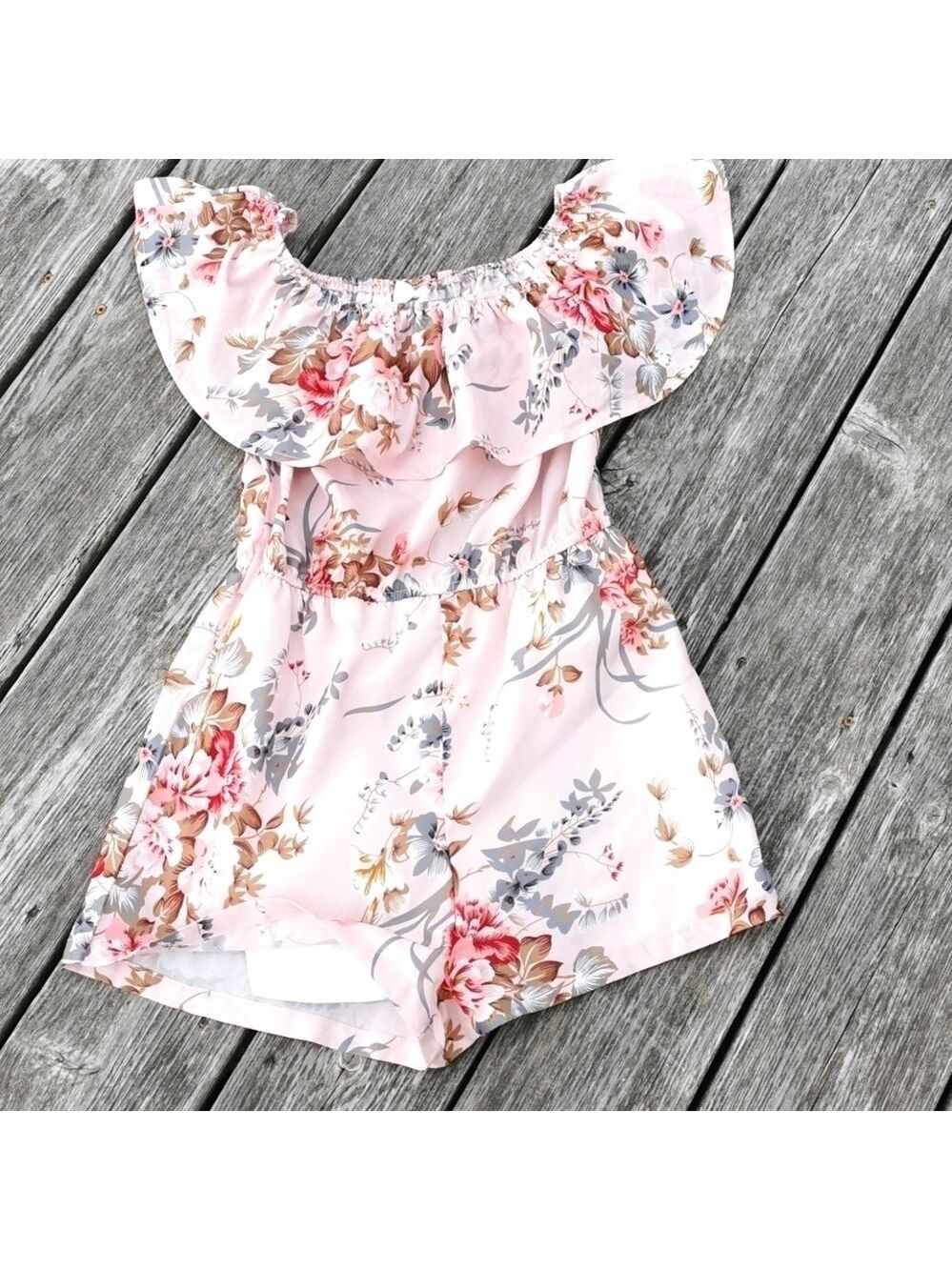 Girls Shein floral  cottagecore prairie romper. Size 11/12. EUC